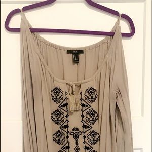 Tribal print, bell sleeve w/cut outs top!